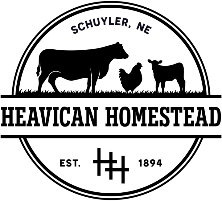 Heavican Homestead logo design in black text within a circular border.