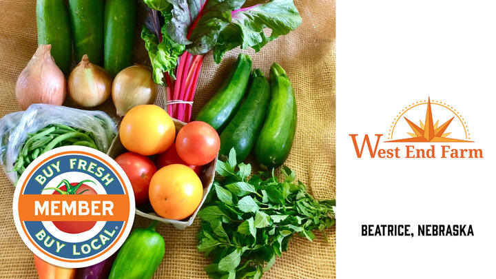 West End Farm Spotlight image showing a variety of vegetables grown on their farm