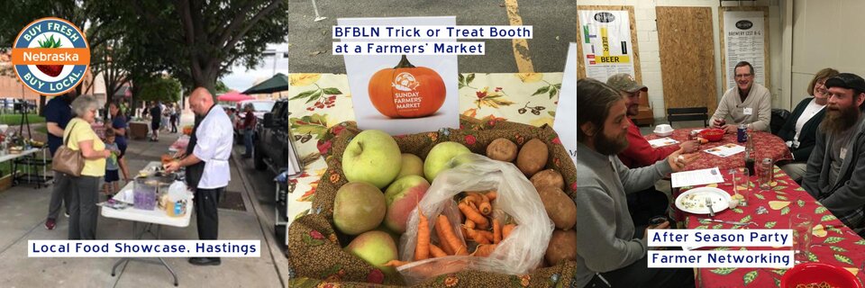 Photo of BFBL events: Local Food Showcase, Trick or Treat Booth, and After Season Party and